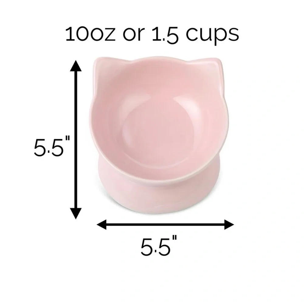 Park Life Designs New York- Pink Cat Bowl Set. Each Bowl Hold 1 1/2 Cups NWT